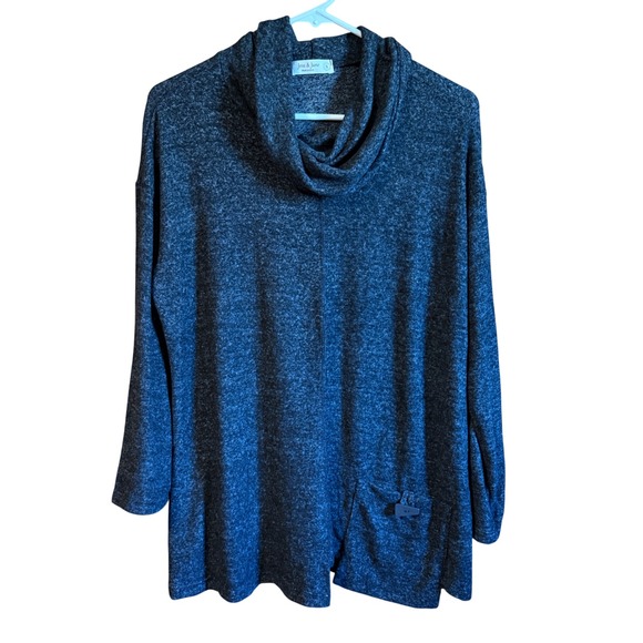 Jess & Jane Small Cowl Neck Tunic Top Long Sleeve Pocket USA Made Pullover Small - Picture 1 of 11